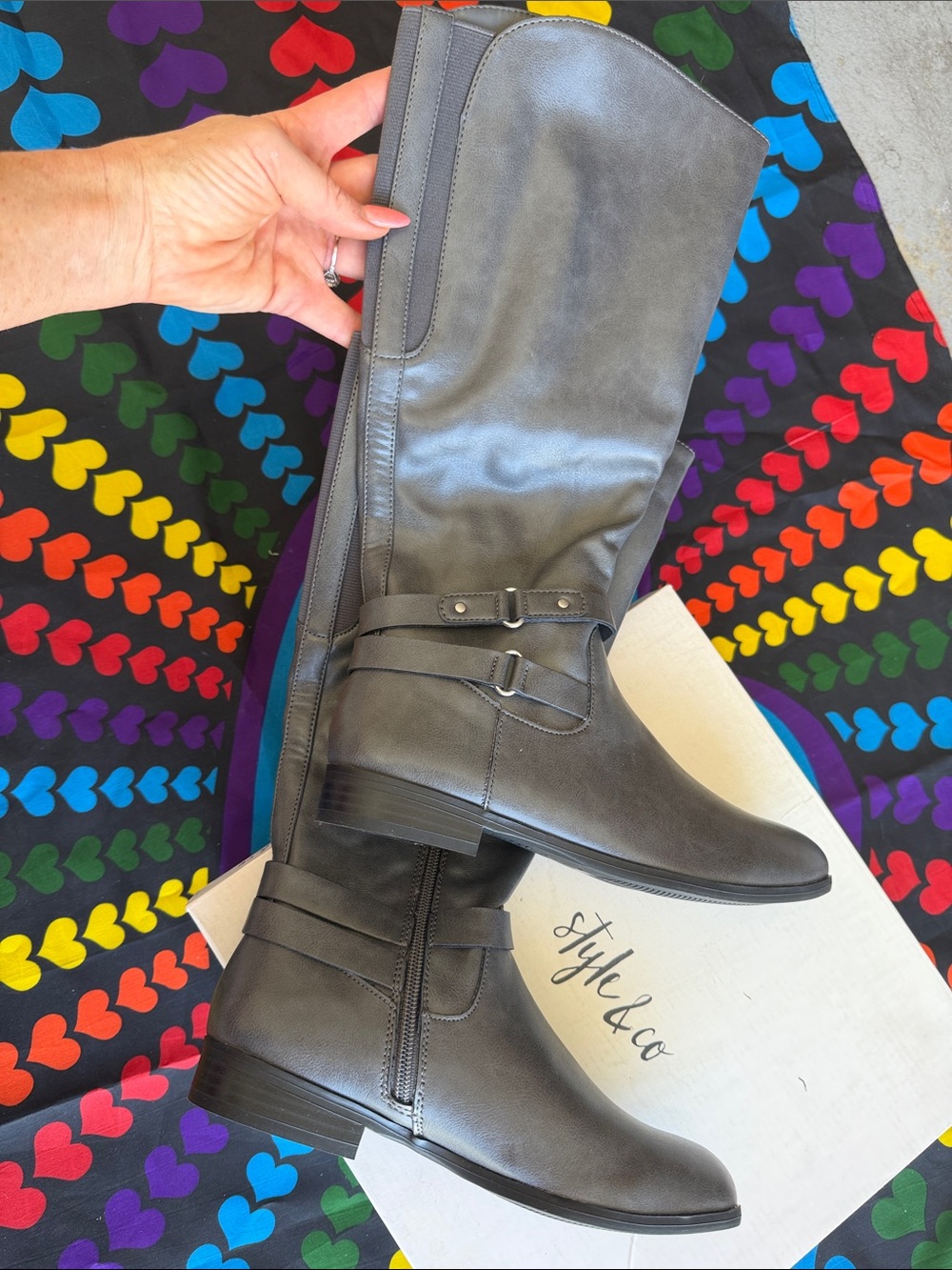 Style & Co. Tall Black Over-the-Knee Riding Boots